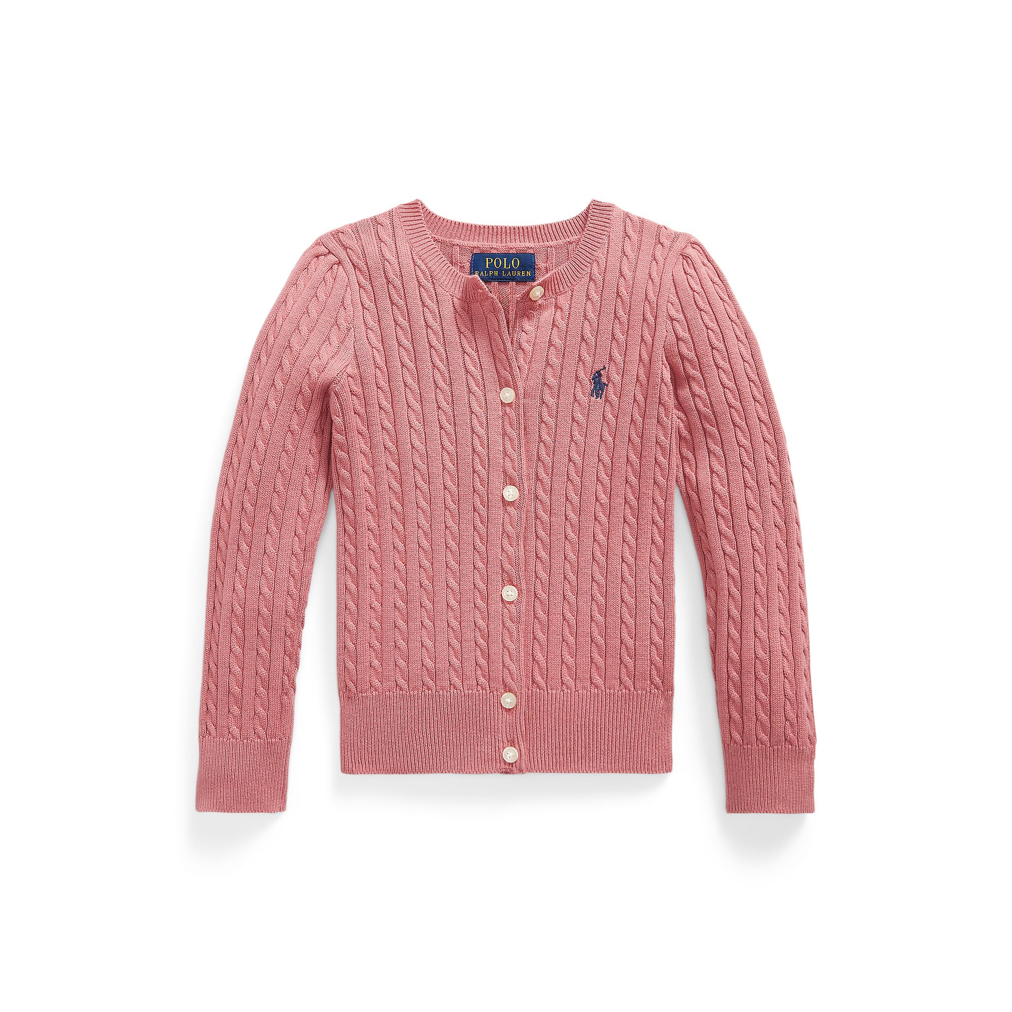 Ralph Lauren Kids 캔버스 핑크 가디건