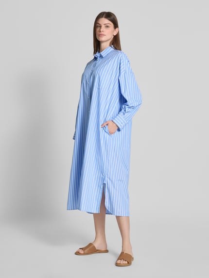 MaxMara Weekend 몰리나 헴드블루스 원피스 순면 하늘색