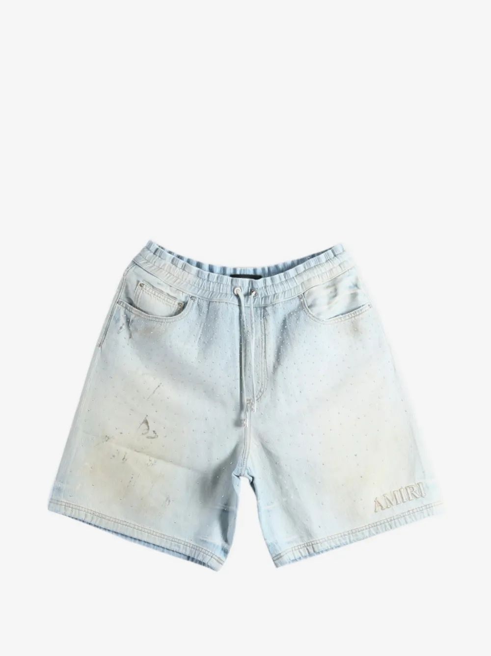 Amiri 크리스탈 데님 쇼츠