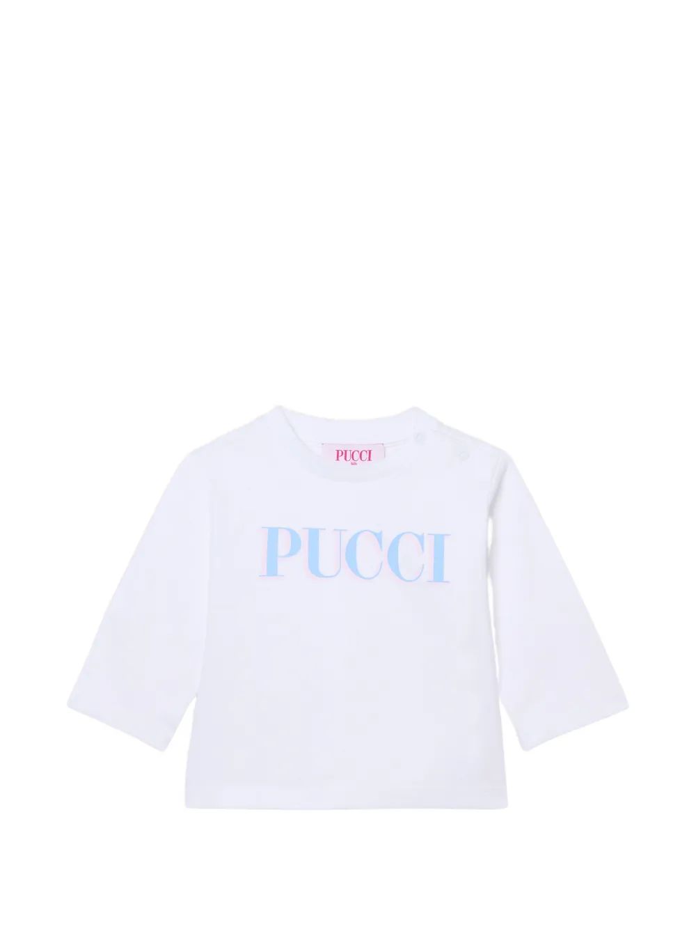 PUCCI KIDS 로고 프린트 긴팔 티셔츠
