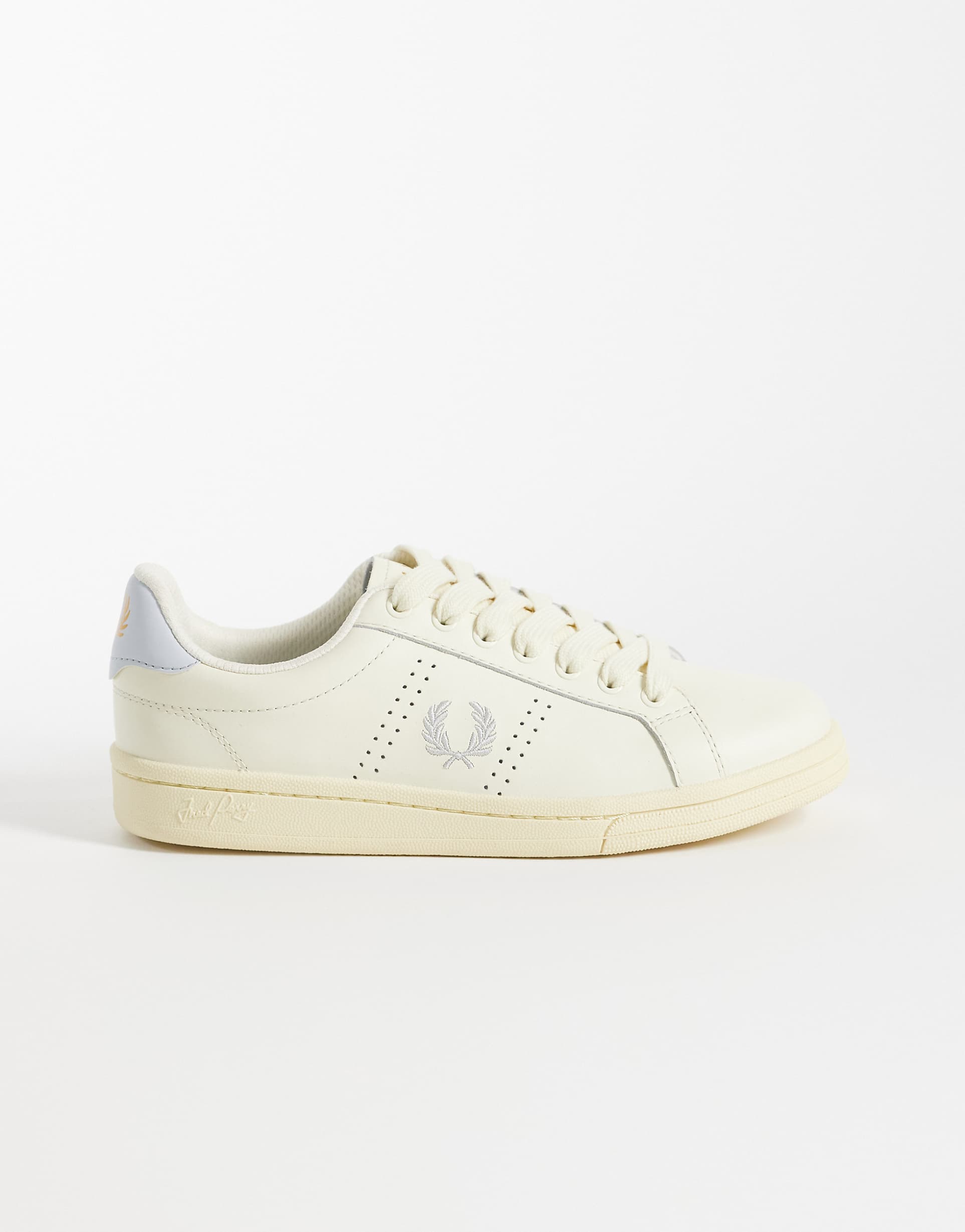 Fred Perry 가죽 트레이너 에크루 더스티 블루