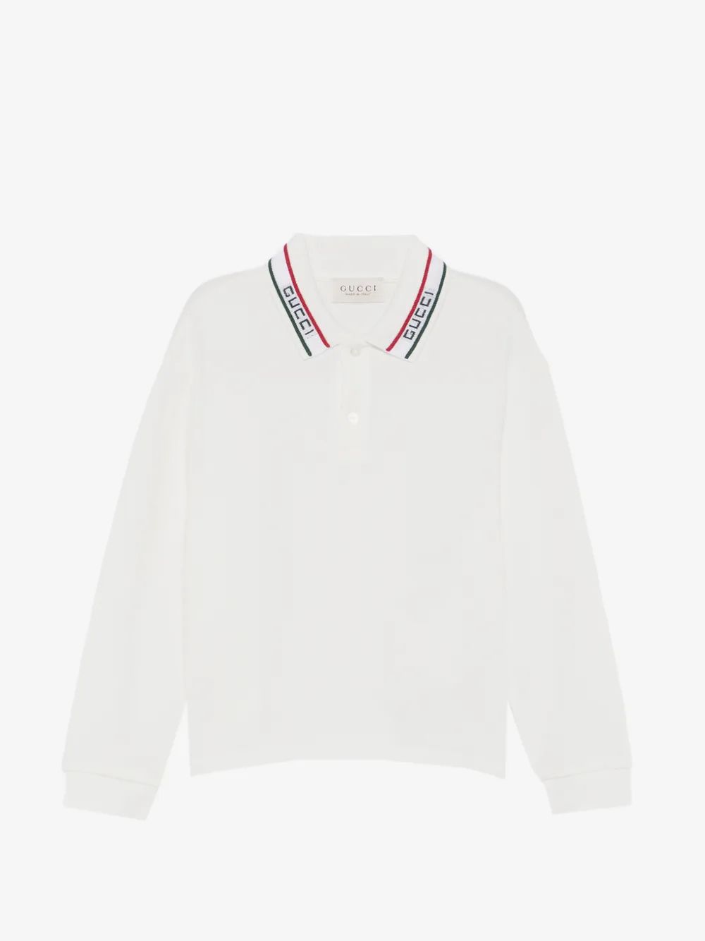 Gucci Kids 로고 칼라 긴팔 폴로 셔츠