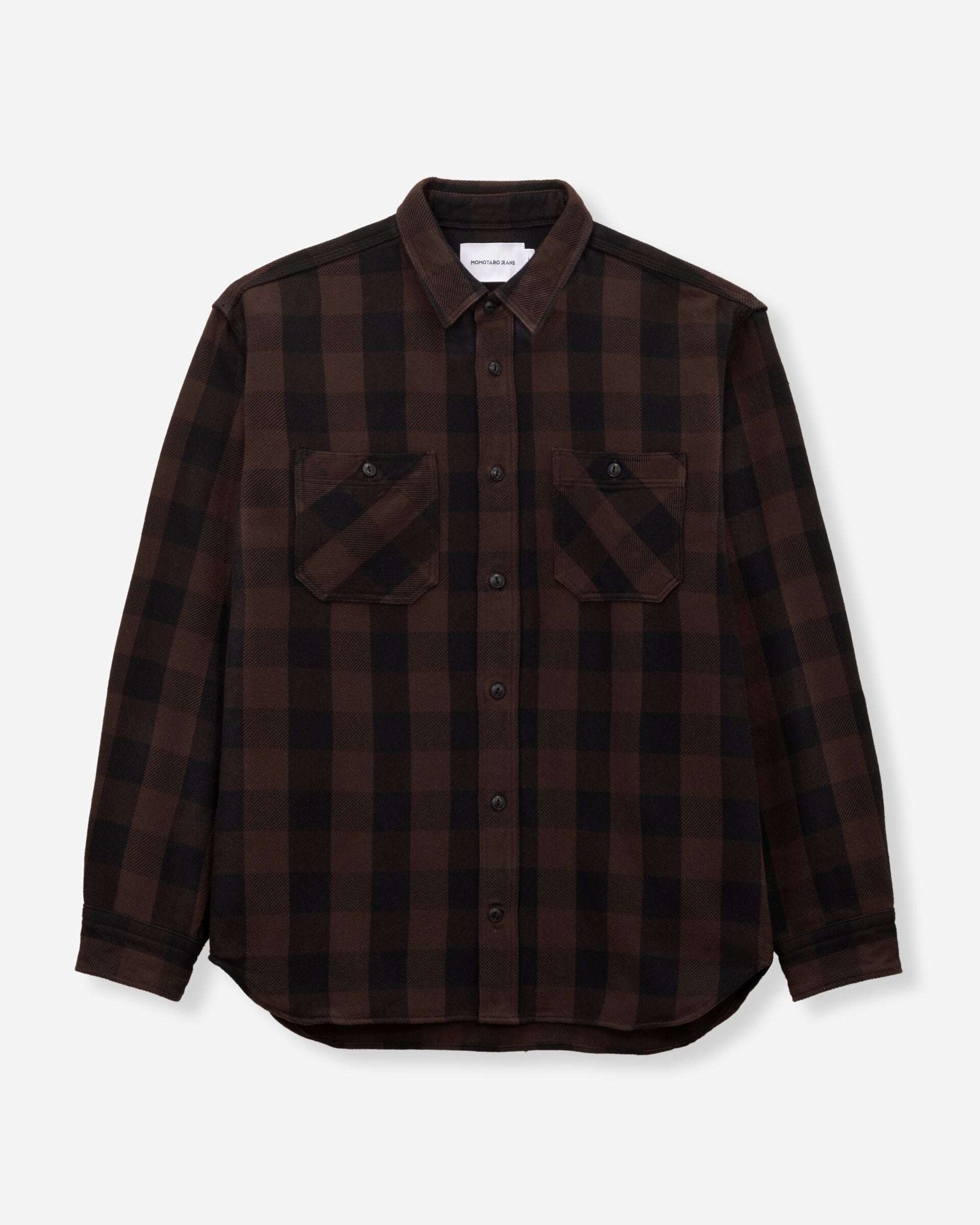 MOMOTARO JEANS MMLS6002 블록 체크 셔츠
