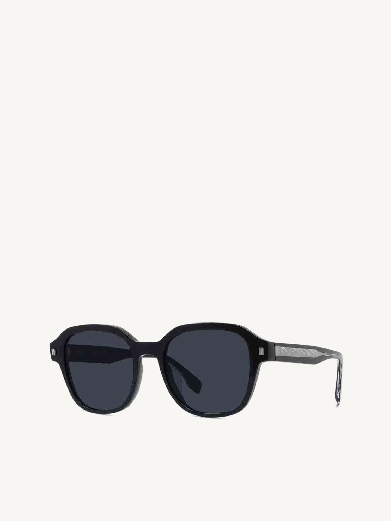 FENDI FE40002U 스퀘어 선글라스 블루 렌즈 샤이니 블랙