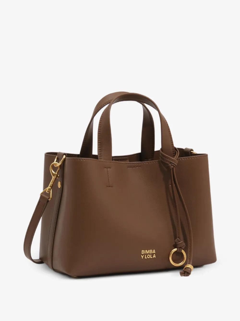 Bimba Y Lola 미디엄 골든 브라운 가죽 치와와 토트백