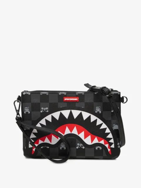 Sprayground Kids 샤크 마우스 체크 패턴 숄더백