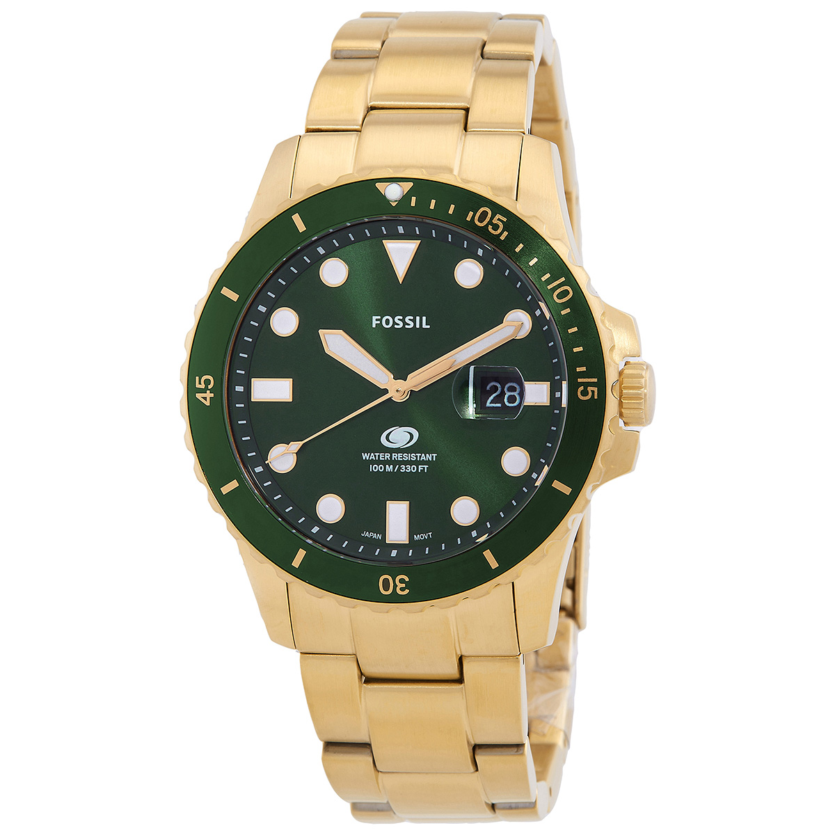 FOSSIL 오픈 박스 블루 다이브 쿼츠 그린 다이얼 남성 시계 FS6030