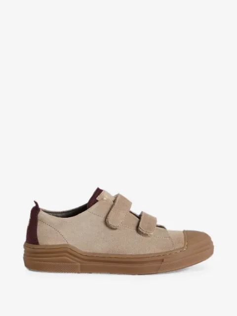 Brunello Cucinelli Kids 터치 스트랩 스웨이드 스니커즈