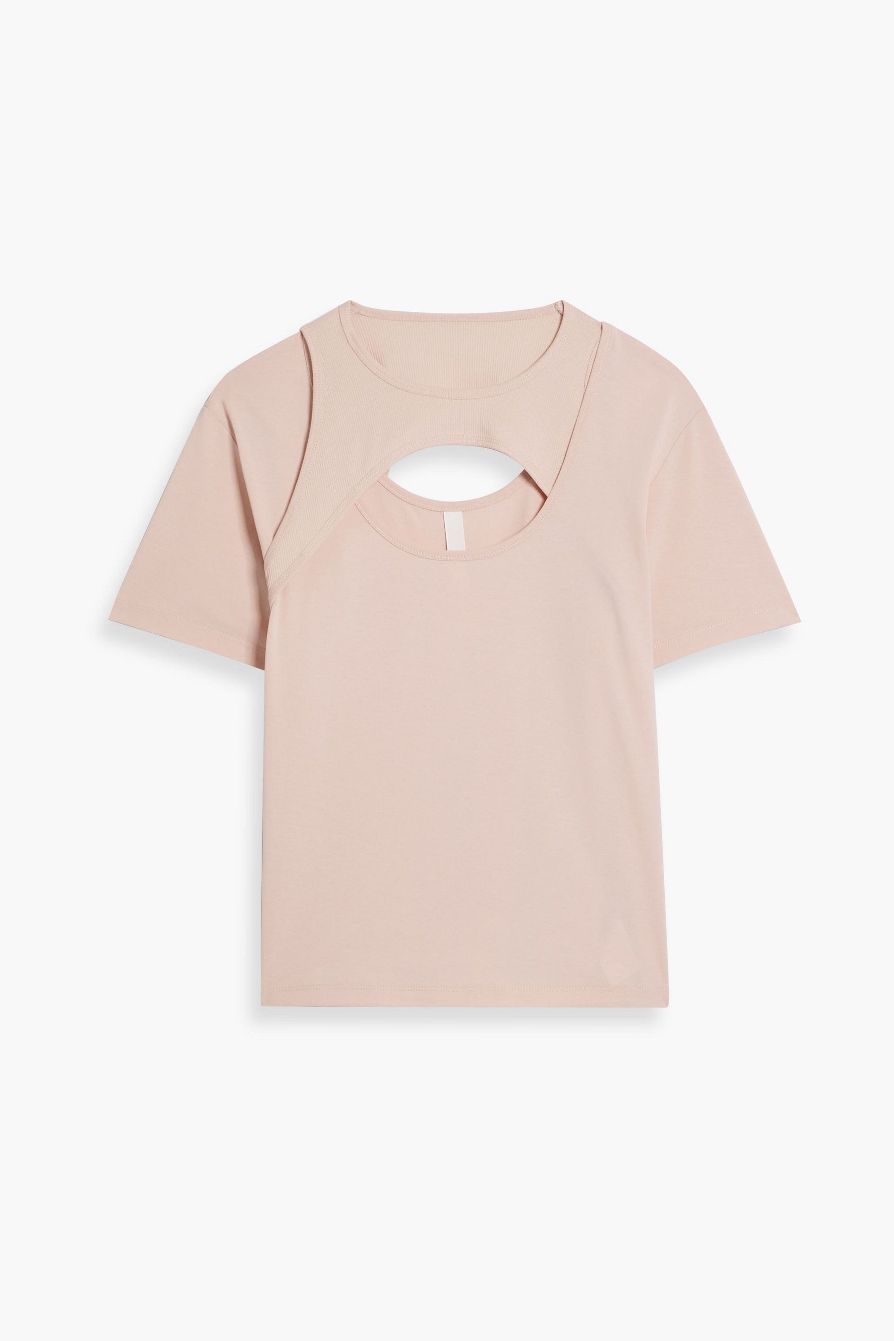 DION LEE 홀스터 레이어드 컷아웃 코튼 저지 티셔츠