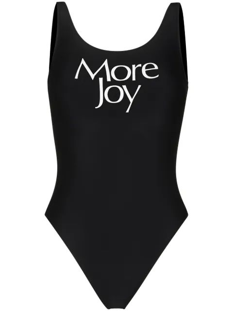 MORE JOY 로고 프린트 원피스 수영복