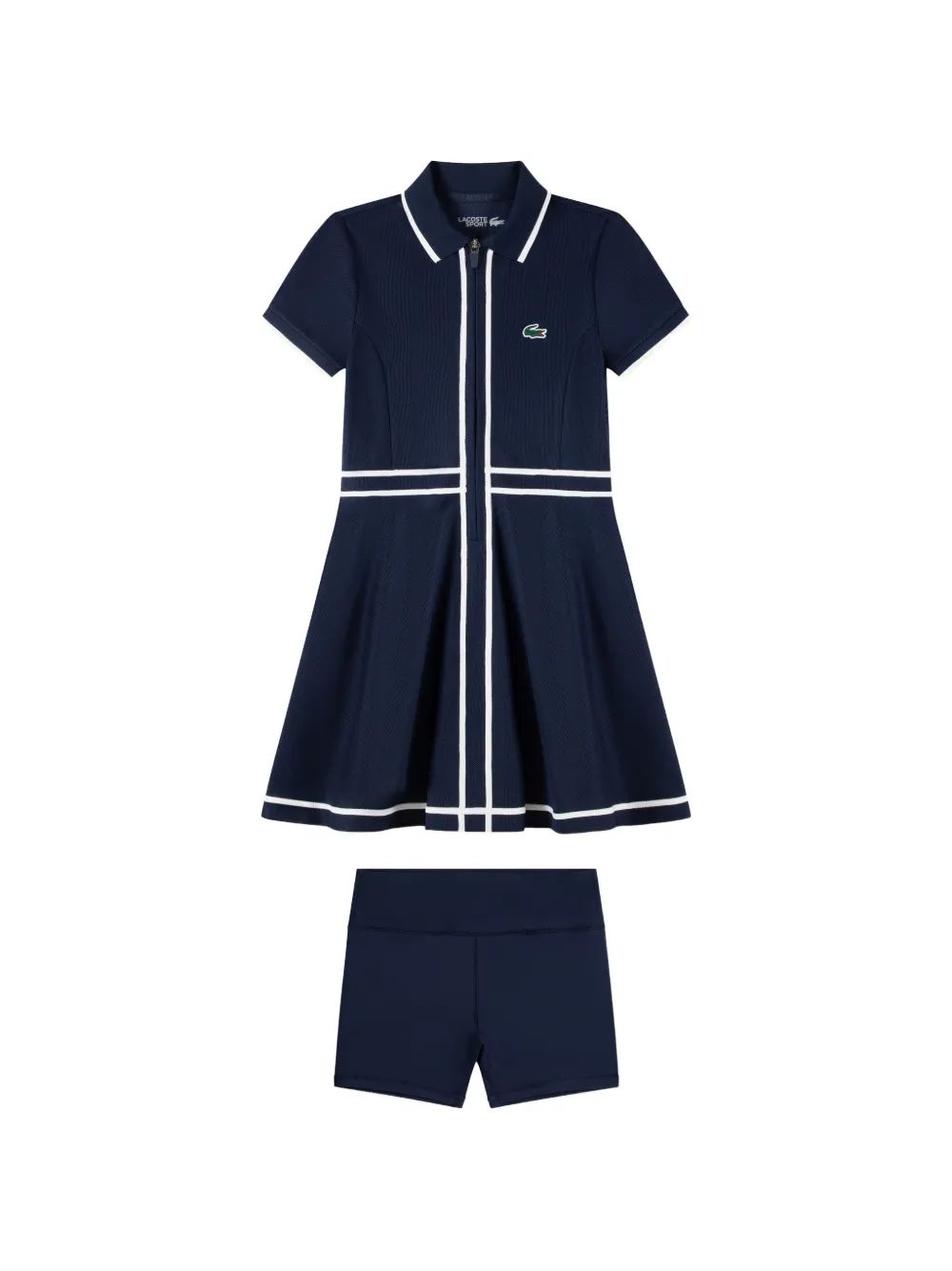 Lacoste Kids 로고 패치 집업 드레스 세트