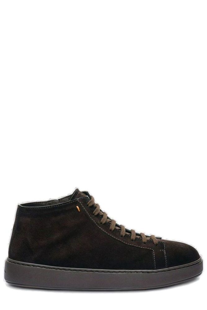 SANTONI 라운드 토 레이스업 스니커즈