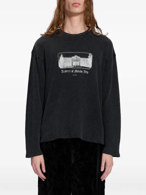 Ann Demeulemeester 그래픽 프린트 와플 니트 티셔츠