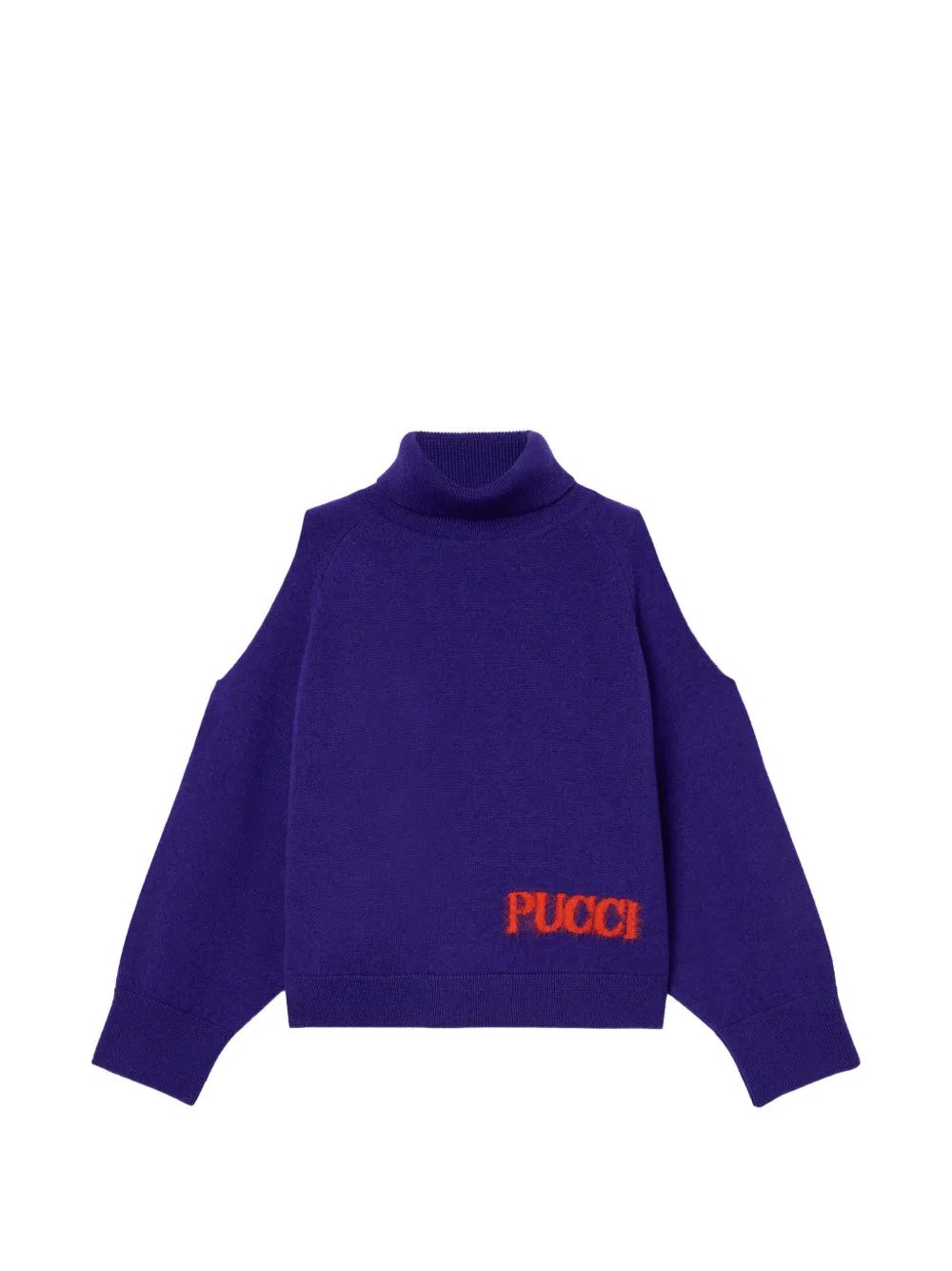 PUCCI KIDS 롤넥 컷아웃 스웨터