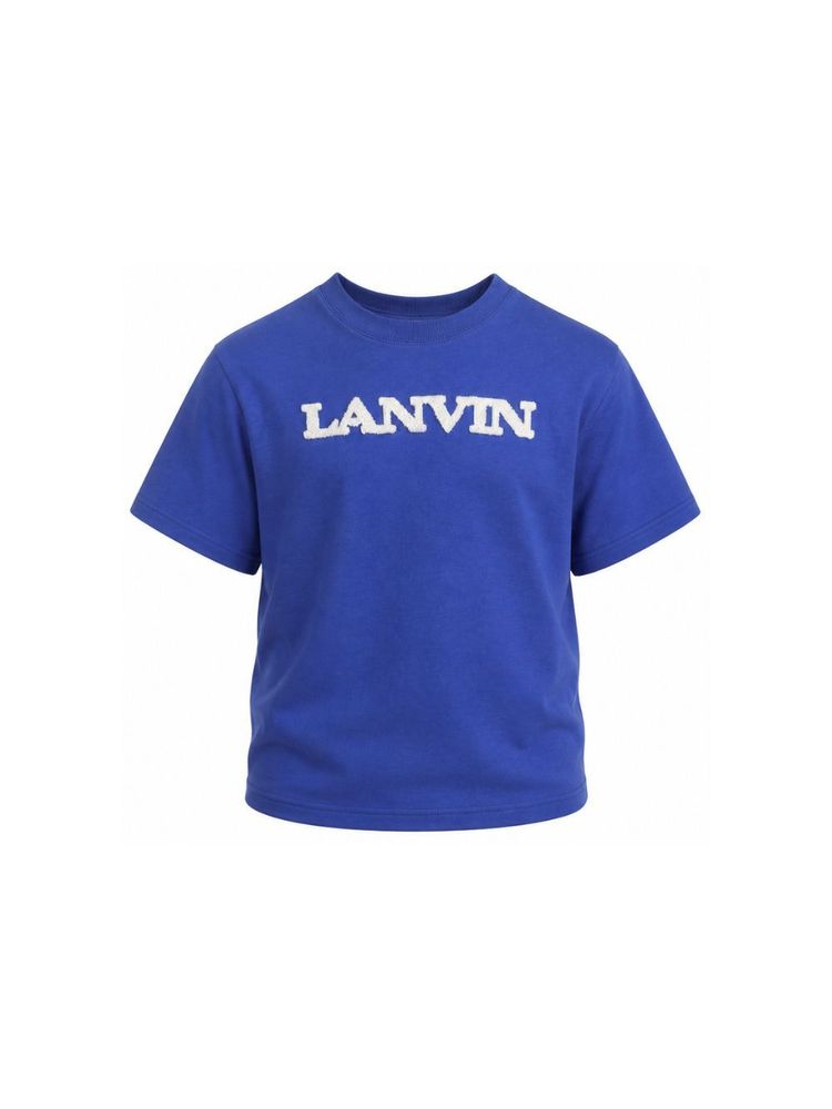 Lanvin Kids 로고 패치 크루넥 티셔츠