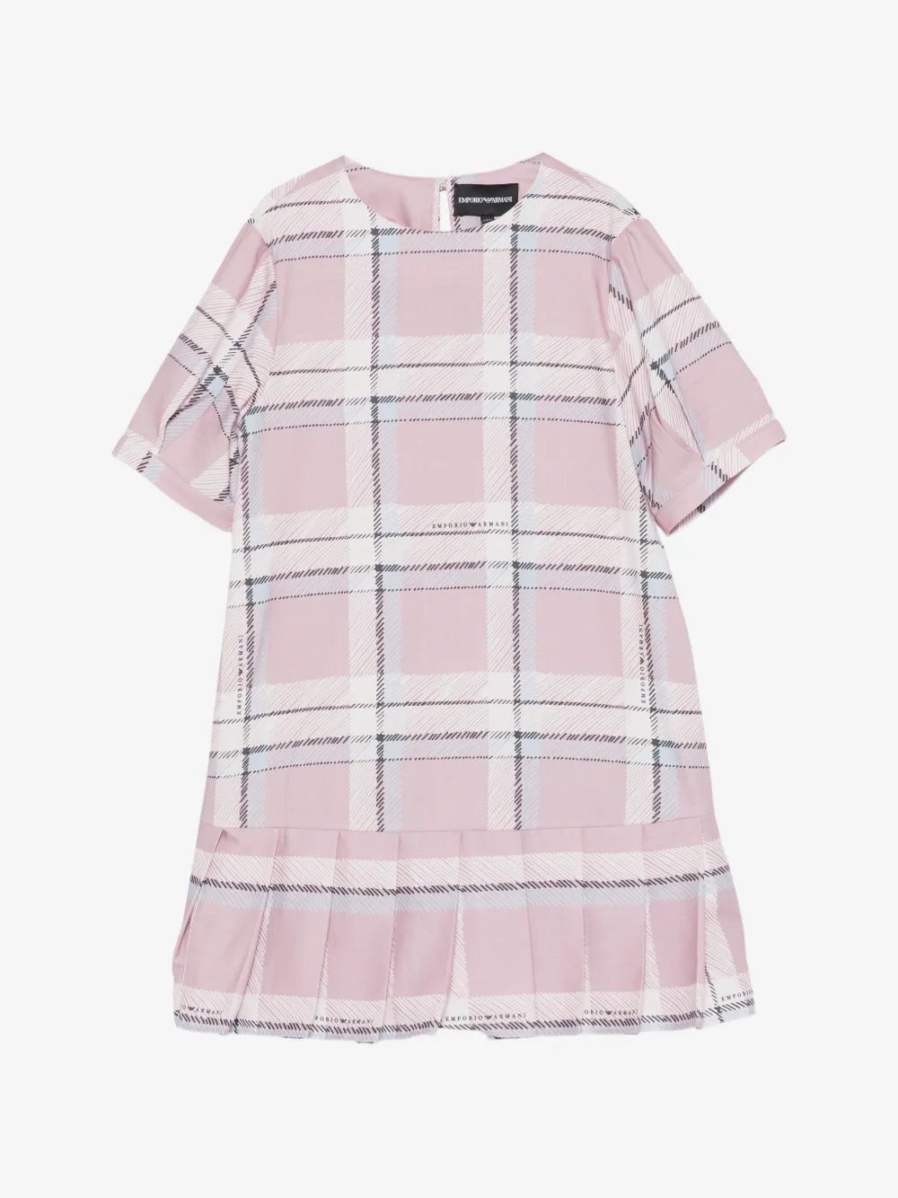 Emporio Armani Kids 체크 패턴 플리츠 원피스