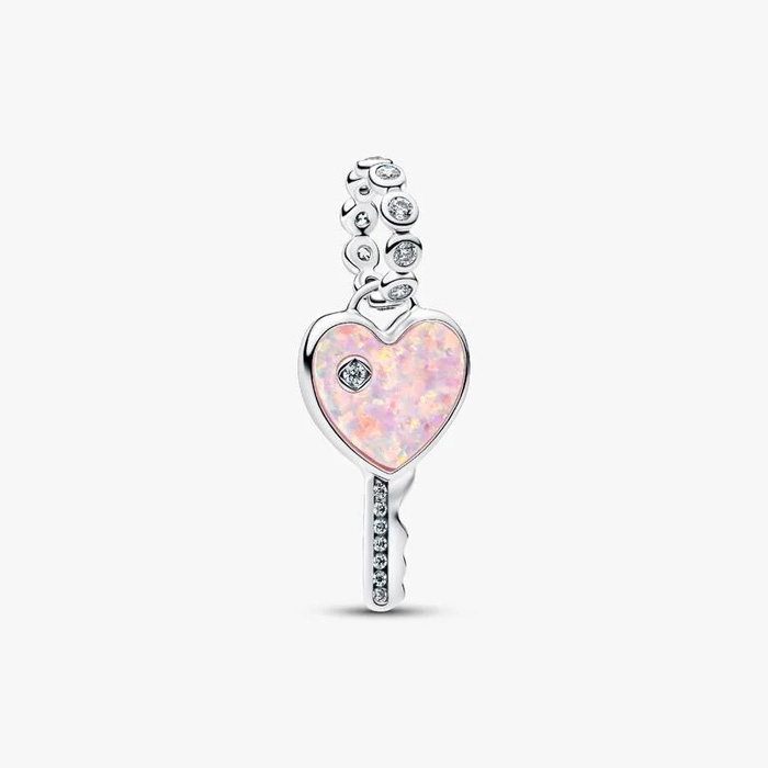 PANDORA 판도라 오팔러센트 하트 키 댕글 참 794427C01