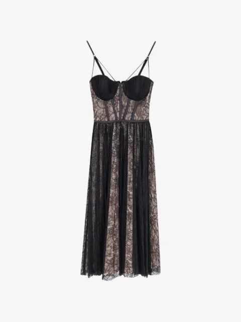 ELISABETTA FRANCHI 레이스 패널 코르셋 드레스