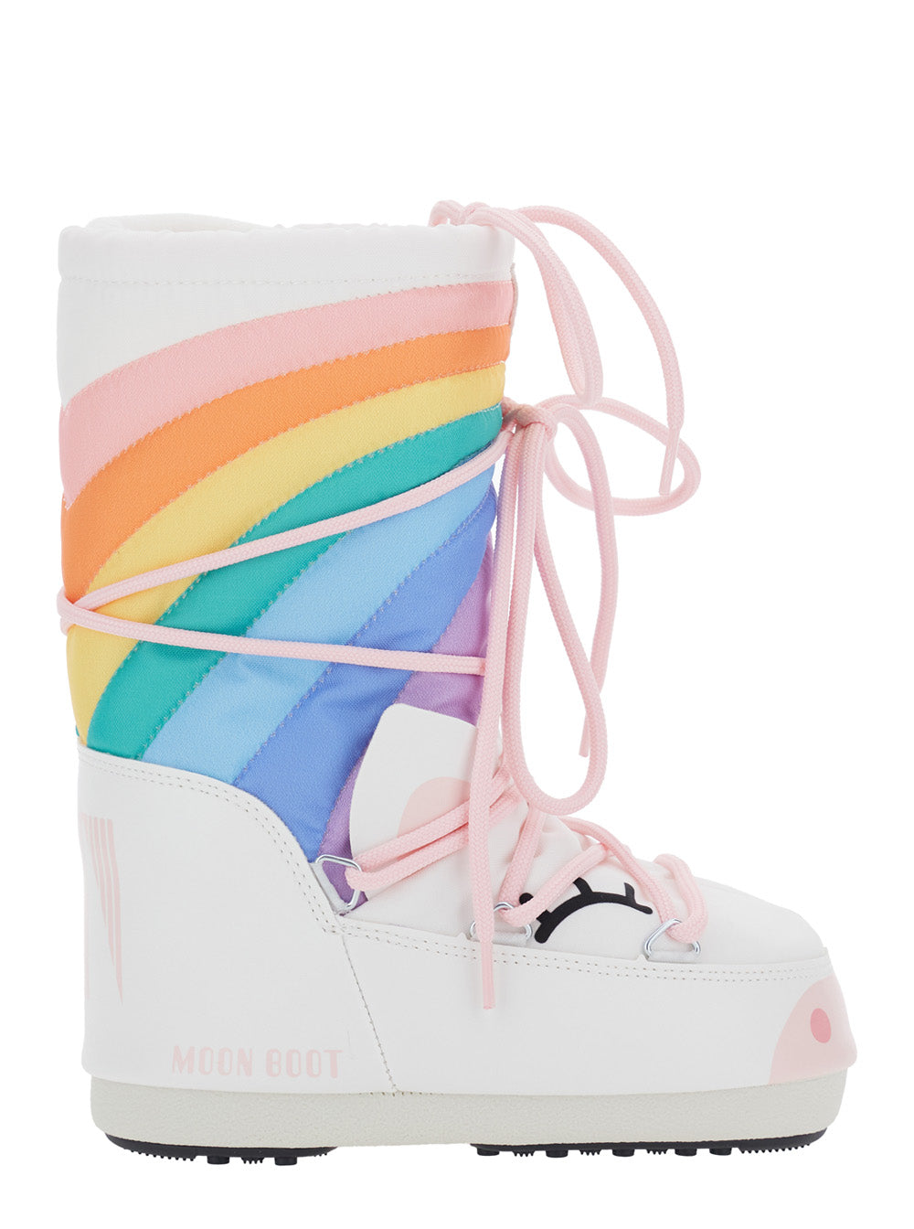 Moon Boot Kids 무지개 모티프 아동 스노우 부츠