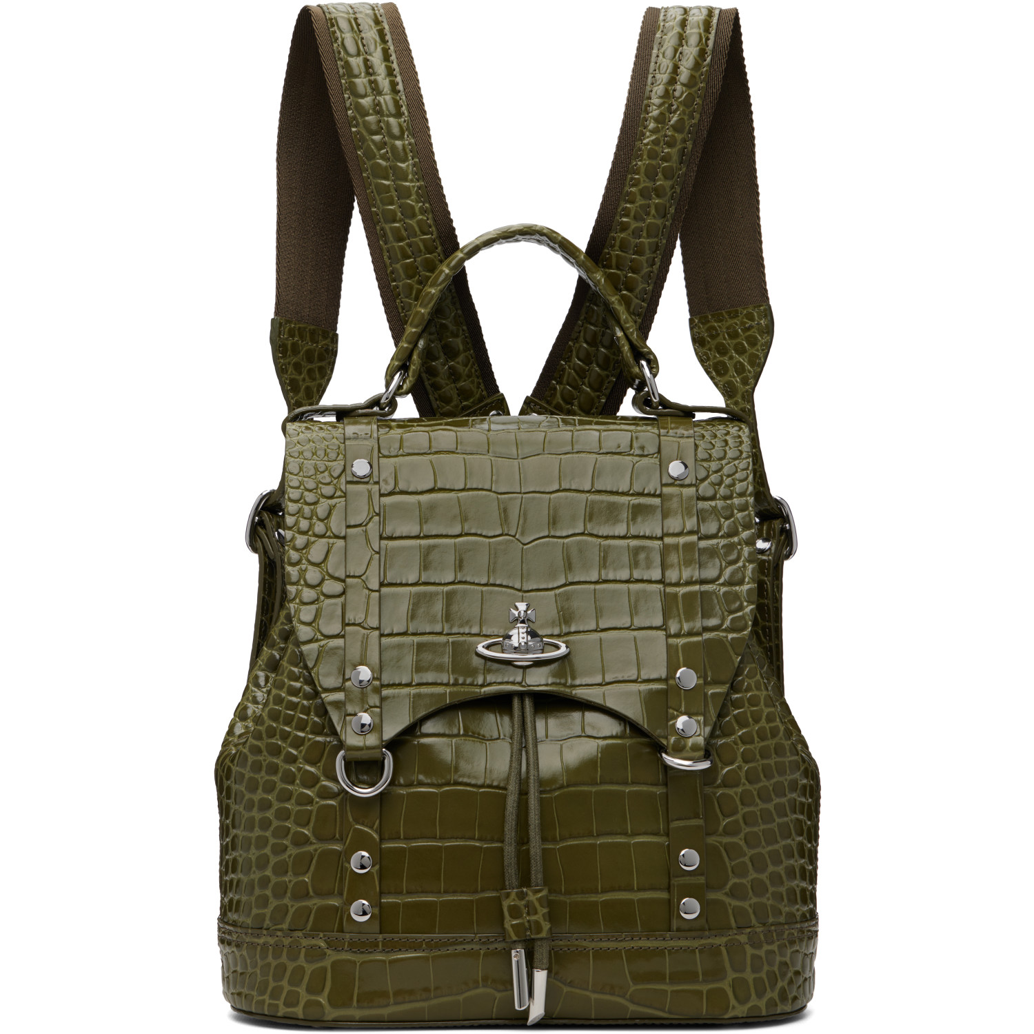 VIVIENNE WESTWOOD 카키 맥스 스몰 백팩