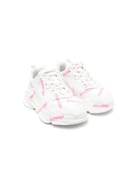 Balenciaga Kids 트리플 S 로고 프린트 스니커즈