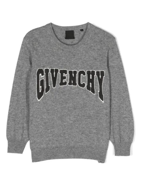Givenchy Kids 로고 아플리케 말라 니트 점퍼