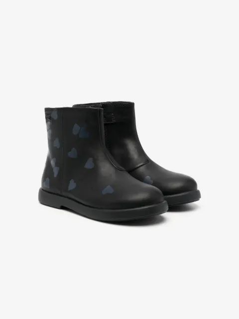 Camper Kids 듀엣 트윈스 하트 프린트 부츠