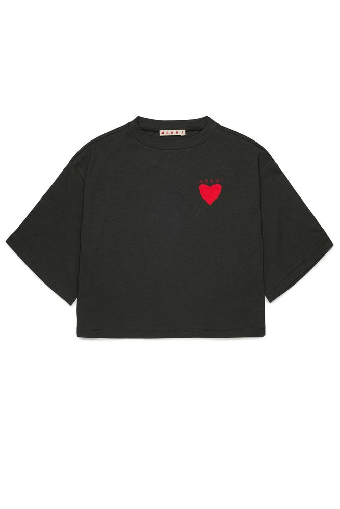 Marni Kids 하트 로고 박시 티셔츠