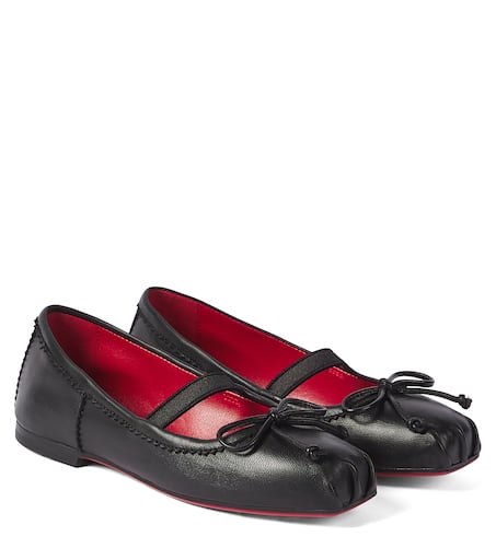 Christian Louboutin Kids 레더 발레리나 플랫