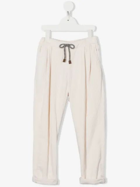 Brunello Cucinelli Kids 코듀로이 스트레이트 레그 바지