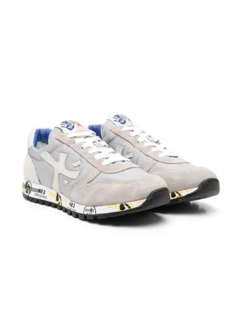 Premiata Kids 틴 로고 패치 로우탑 스니커즈