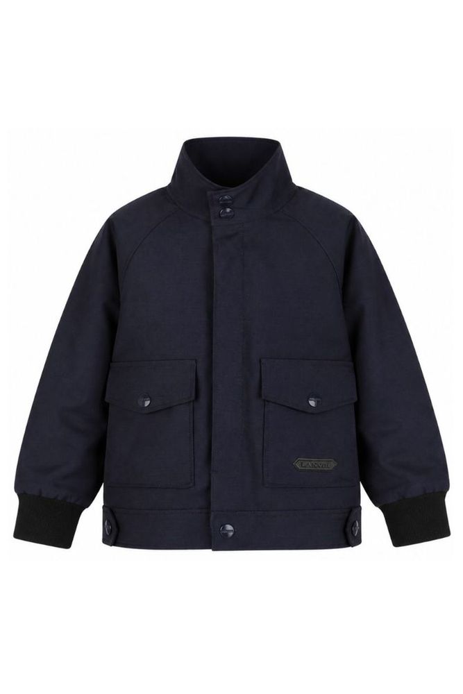 Lanvin Kids 로고 패치 래글런 자켓