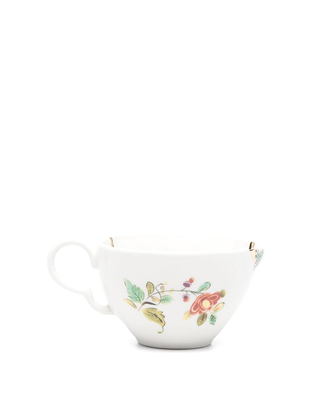 Seletti 컵 도자기 소서 세트 골드