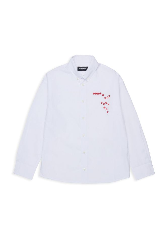 Dsquared 2 kids 로고 자수 셔츠