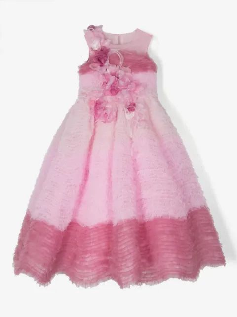 MARCHESA KIDS COUTURE 티어드 툴 플레어 드레스