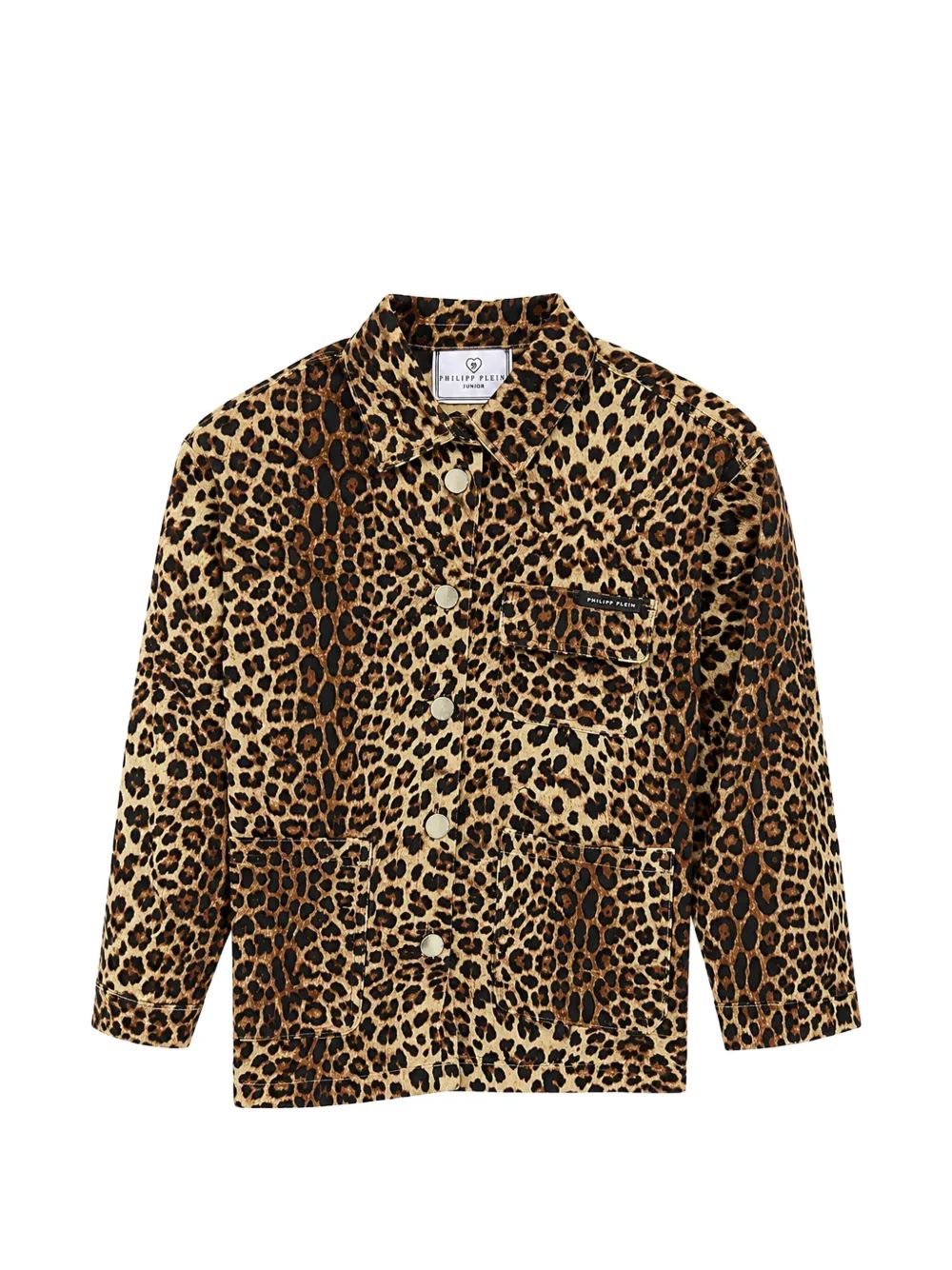 Philipp Plein Kids 애니멀 프린트 라인스톤 장식 셔츠