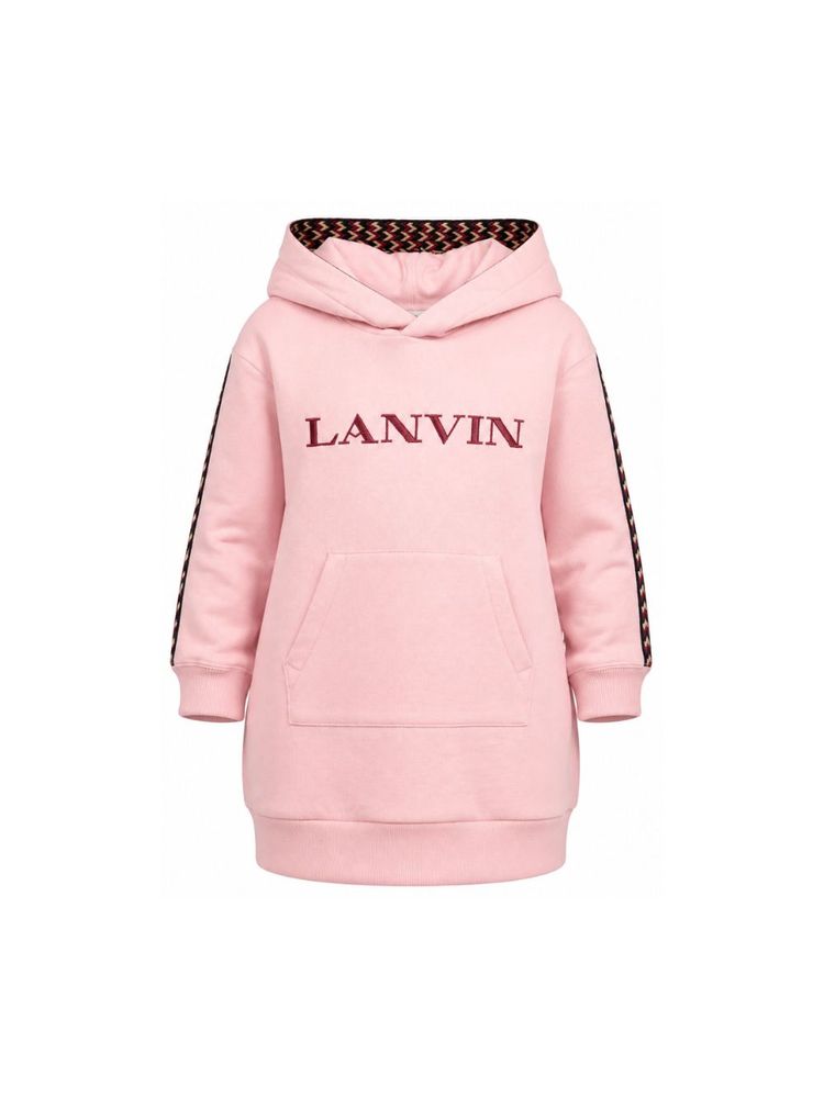 Lanvin Kids 로고 자수 후드 원피스