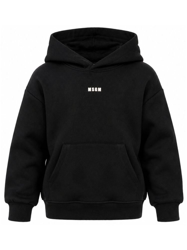 MSGM Kids 로고 프린트 긴팔 후드티