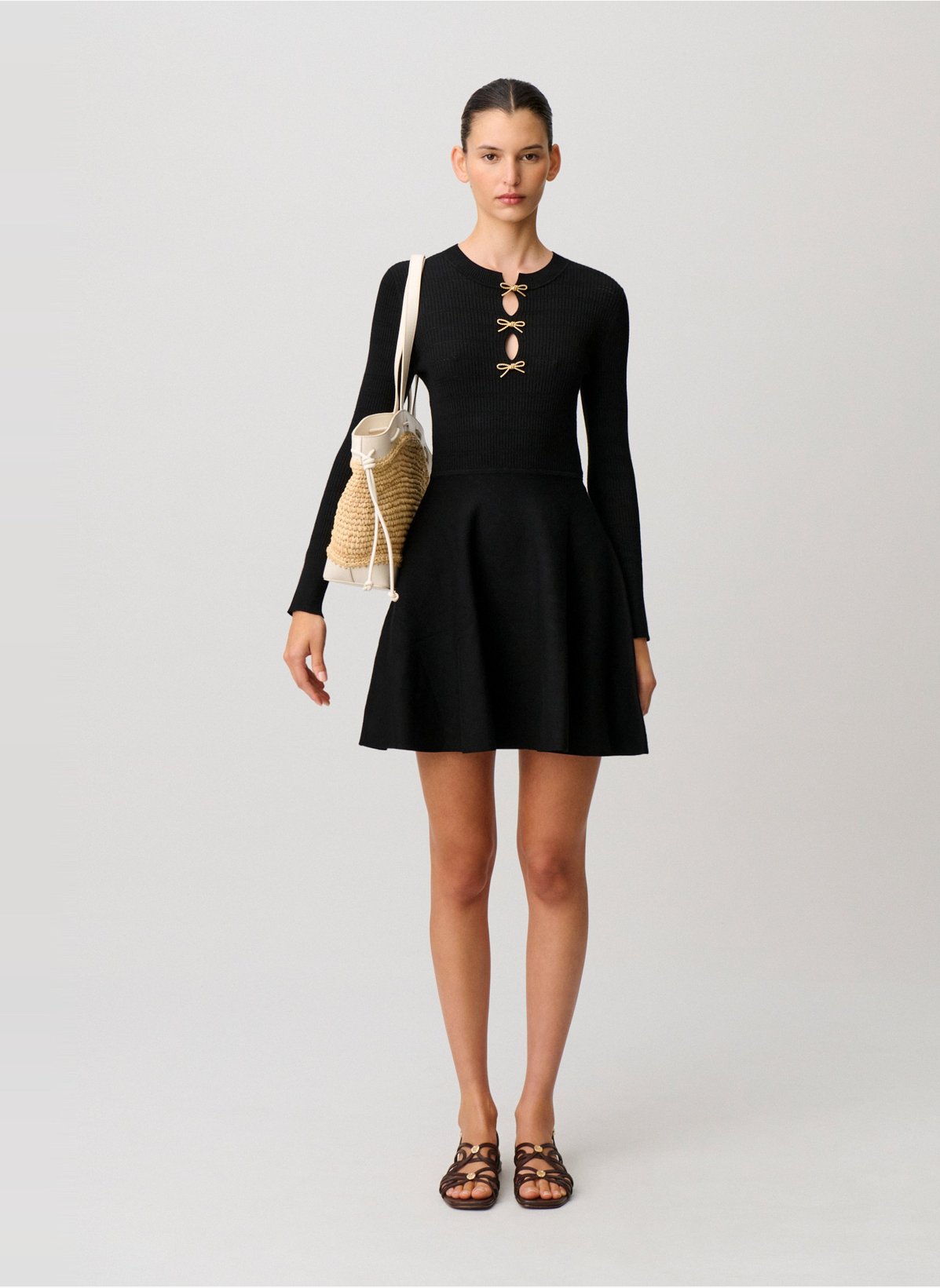 Claudie Pierlot  허리 조임 리본 디테일 짧은 로브