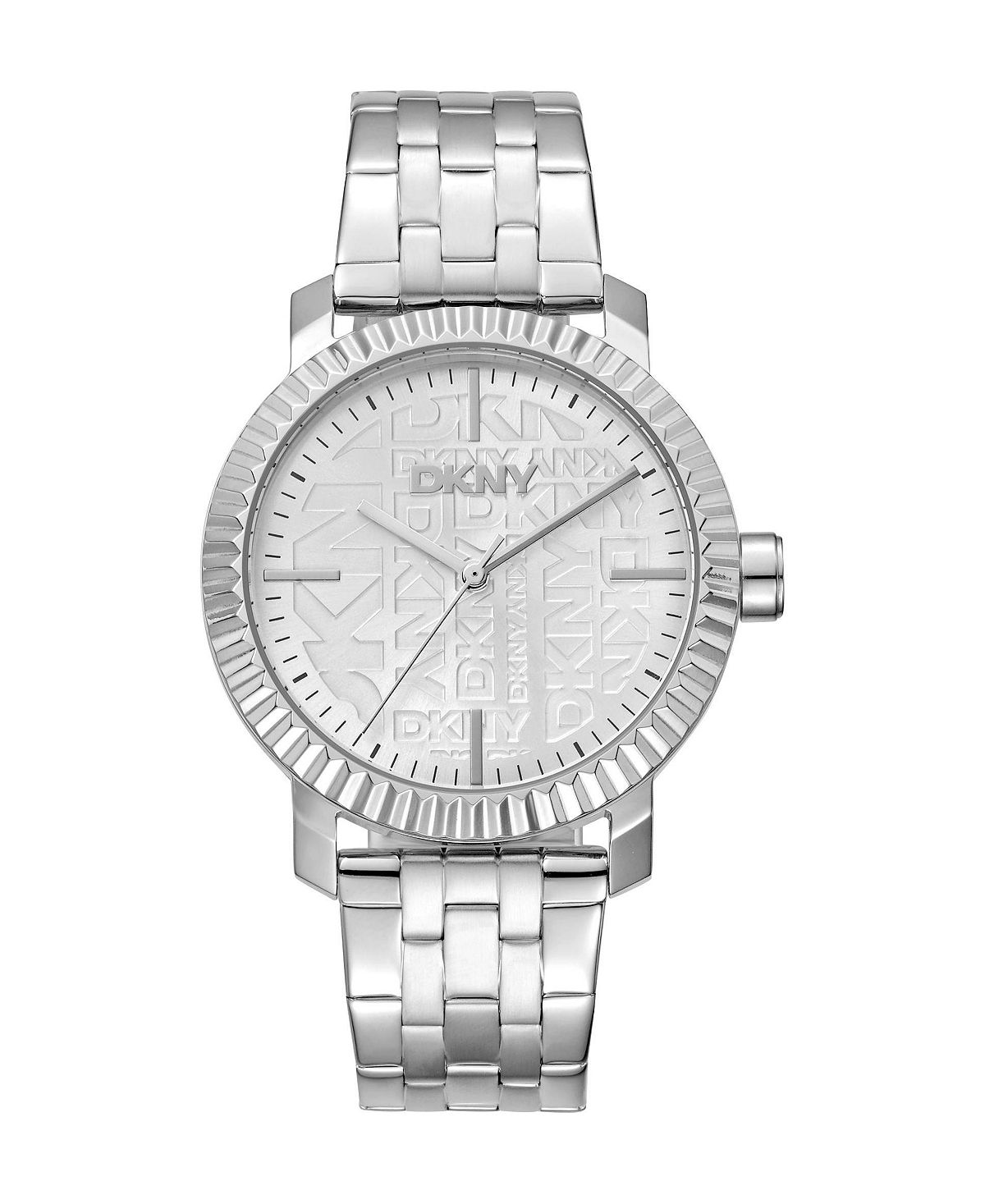DKNY 여성용 쿼츠 일상 방수 실버 스테인리스 스틸 팔찌 시계 36mm