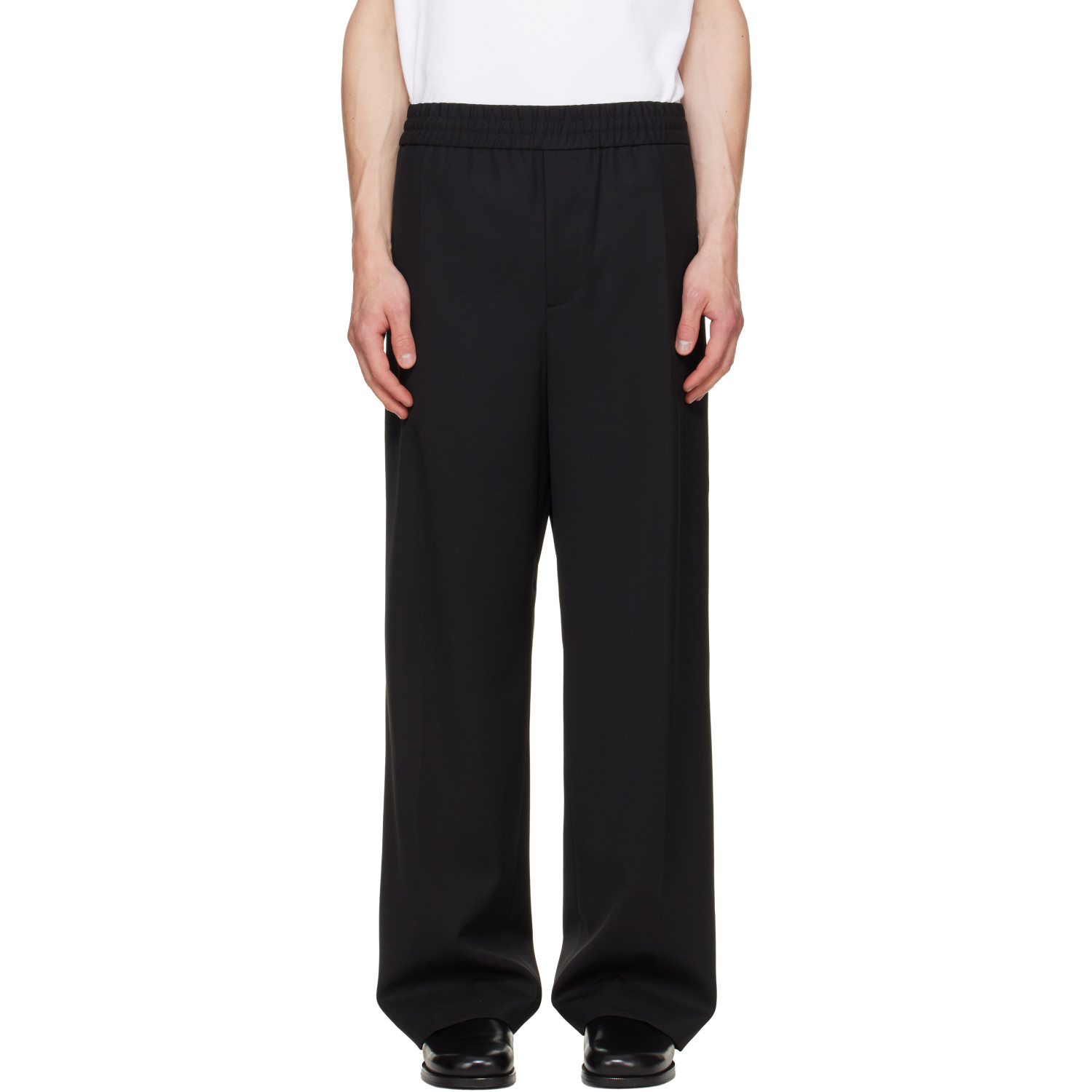 HELMUT LANG 블랙 워드로브 슬랙스