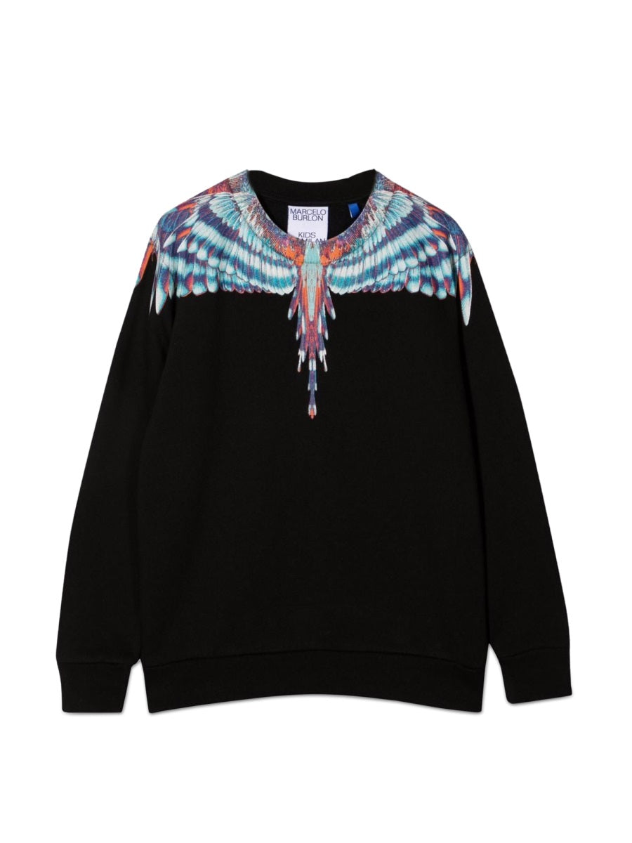 Marcelo Burlon Kids 마르셀로 불론 카운티 오브 밀란 미니 버드 윙스 크루넥 맨투맨