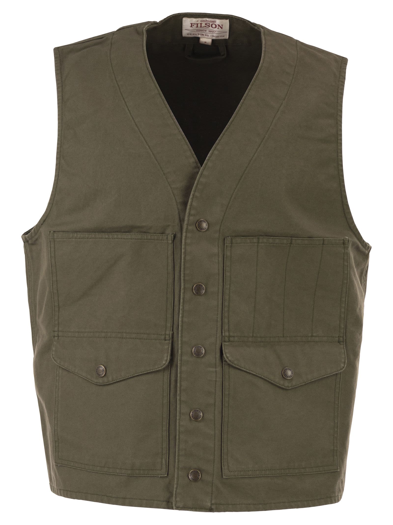 FILSON 코튼 유틸리티 조끼 패치 포켓