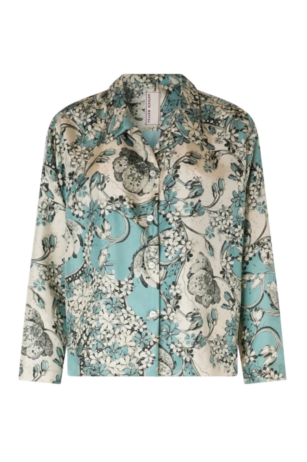 ANTONIO MARRAS 터쿼이즈 플로럴 파자마 셔츠