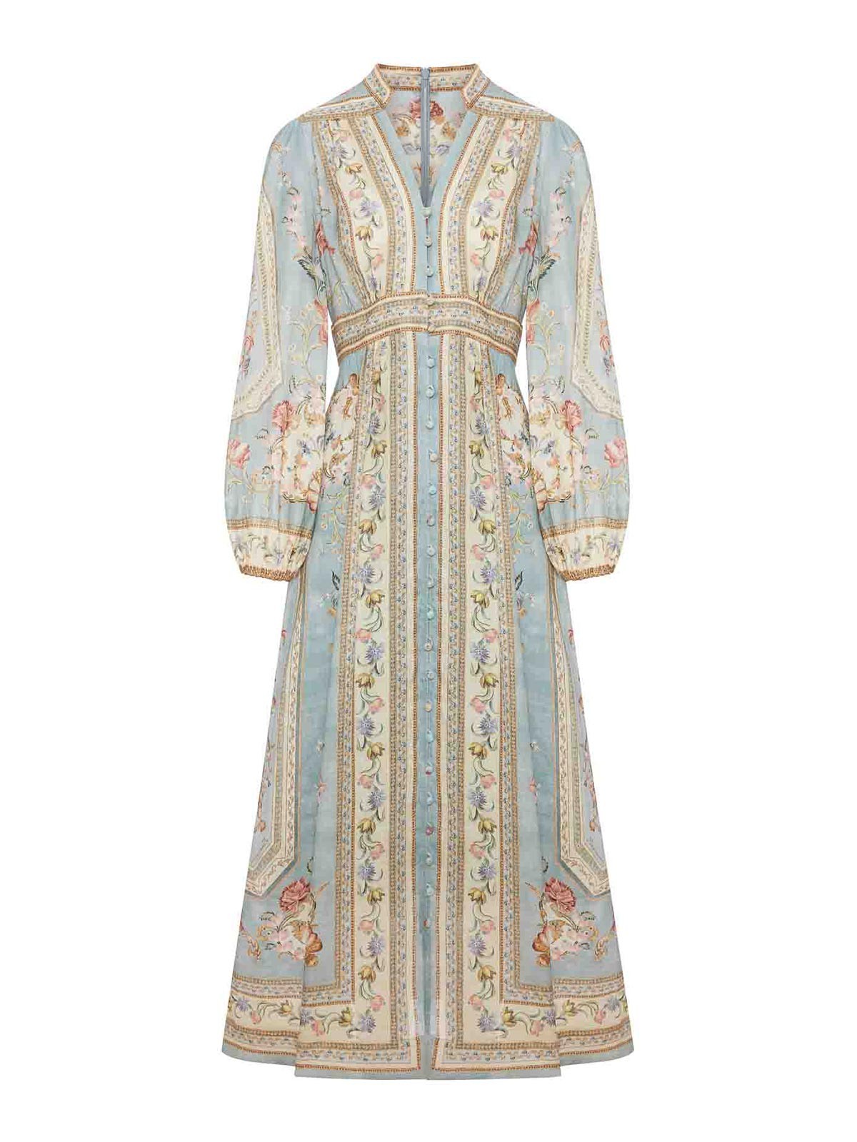 ZIMMERMANN 로즈라이트 플런지 미디 드레스