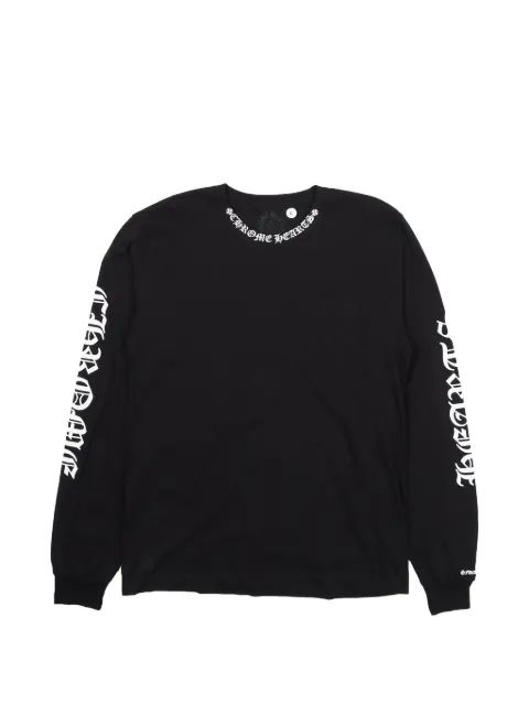 CHROME HEARTS 로고 프린트 긴팔 티셔츠