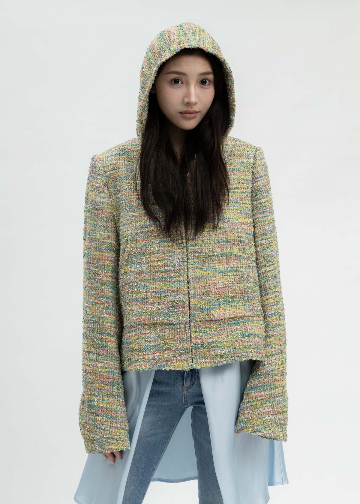 Candy Tweed Zip Up Hoodie | MASU | FETCHING