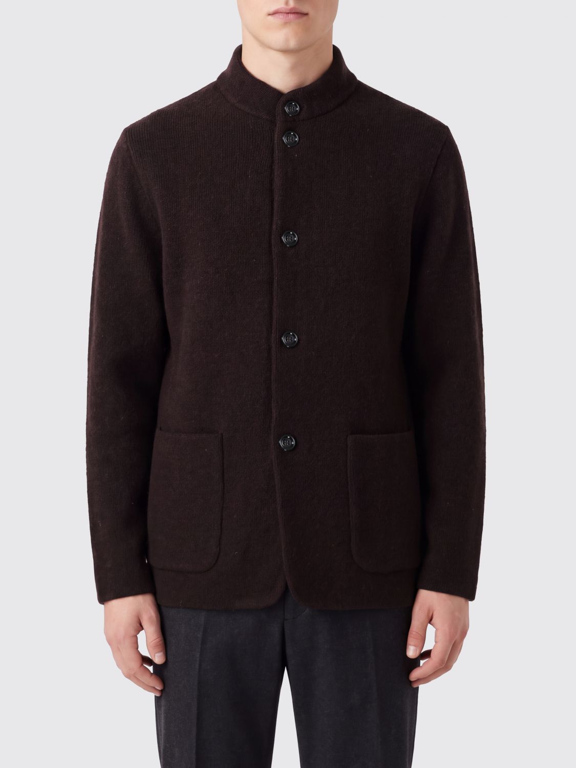 Lardini 하이넥 캐시미어 가디건