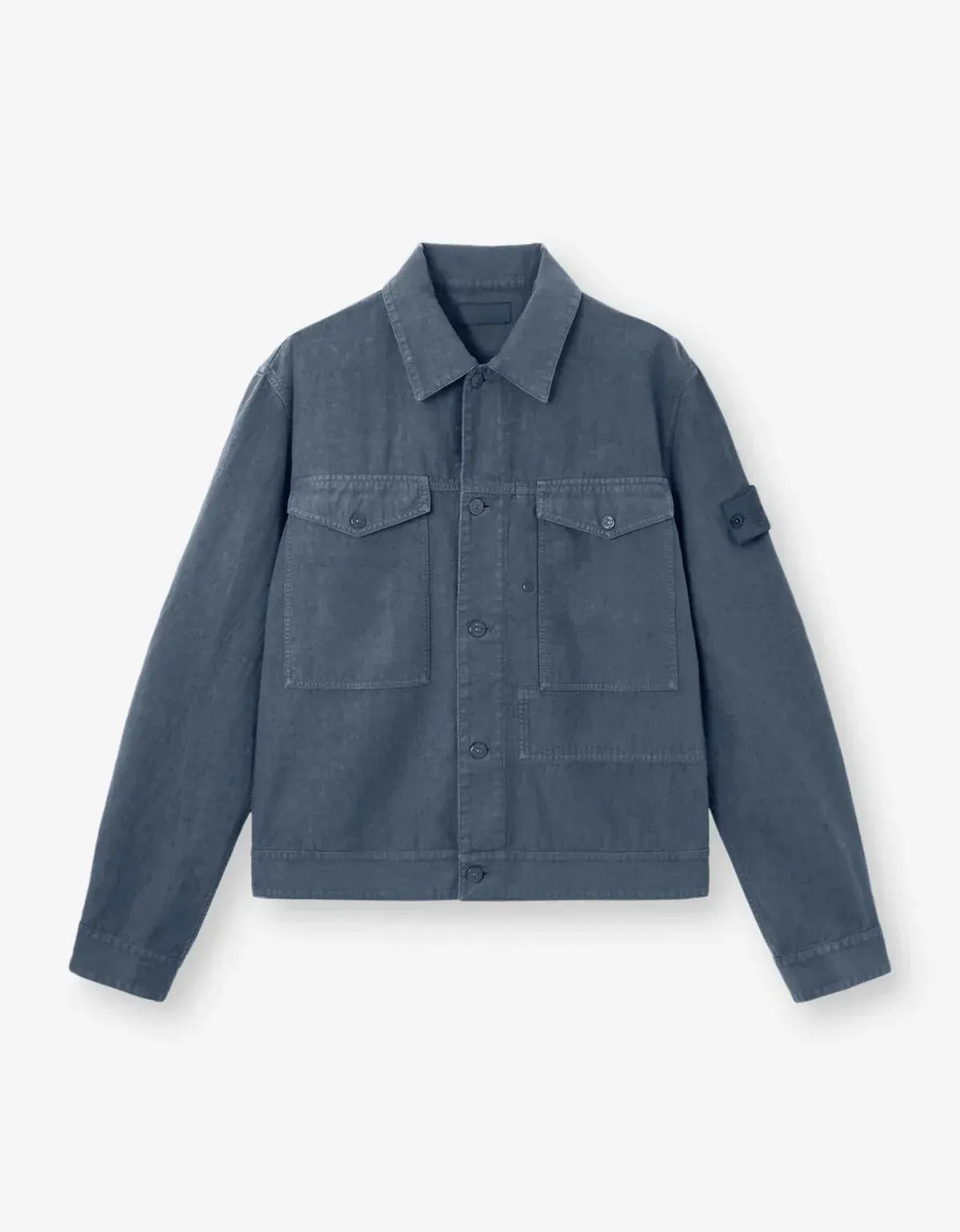 STONE ISLAND 고스트 블루 본디드 리넨 티씨 재킷