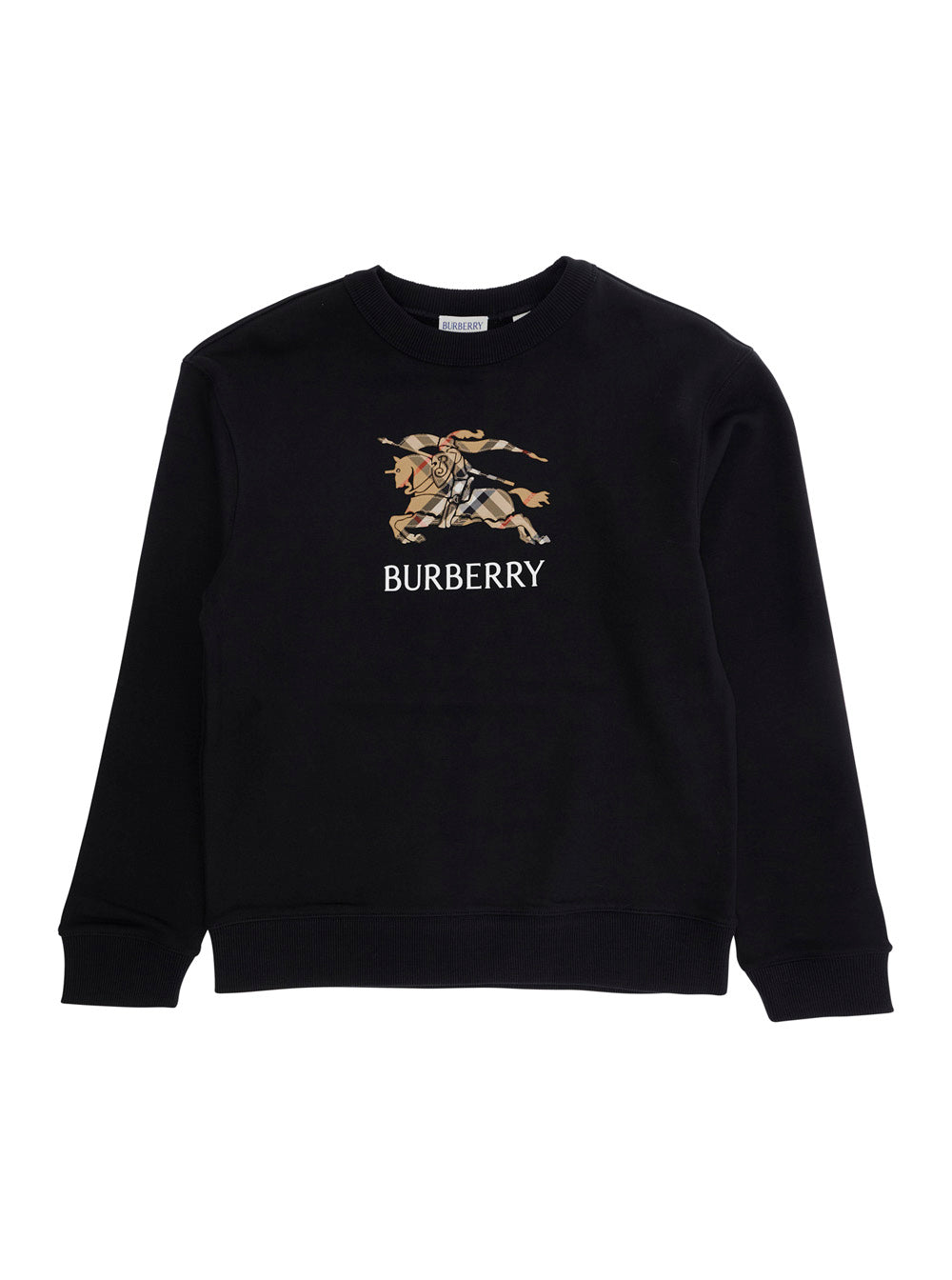 Burberry Kids 미니 보이 코튼 크루넥 맨투맨 로고 자수